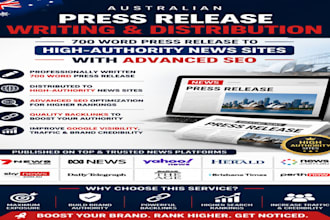 write and distribute australian press release on top authority for SEO growth