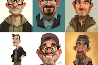 create caricature portrait comic cartoon style