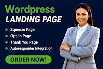 build an attractive wordpress landing page or squeeze page