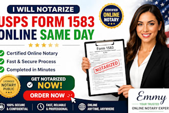 perform USA online notary, notarize legal document, usps form 1583, florida