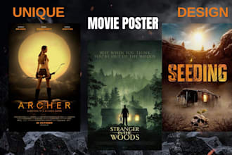 design cinematic movie poster and film poster
