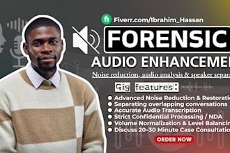do forensic audio, noise reduction, cleanup, repair, in 24hours and write report