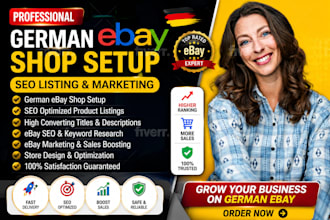 do german ebay shop setup, SEO listing and ebay marketing