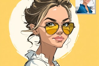 draw a digital caricature cartoon from a photo