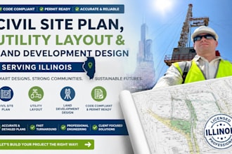 provide civil site plan, utility layout and land development design in illinois