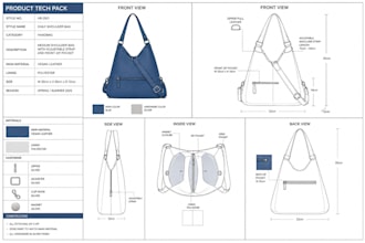 handbag design bag tech pack flat sketch backpack sewing pattern leather crochet