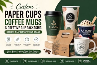 design custom paper cups, coffee mugs, creative cup