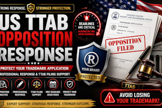 draft US trademark opposition response and ttab filing support