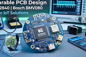 design wearable pcb with nrf52840, bosch bmv080 and nordic iot solutions