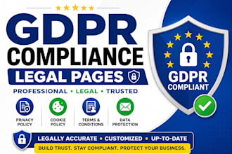 write gdpr compliance privacy cookie policy terms and conditions legal pages