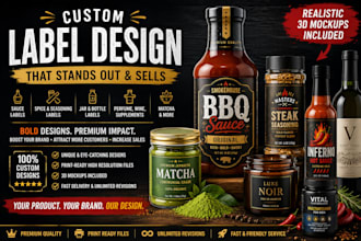 design bold custom spice, seasoning, jar, bottle labels