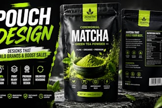 design product packaging pouch label box and mylar bag design professionally