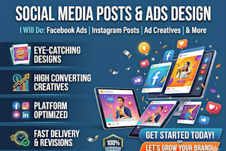do social media post, ad image, instagram post, ads design, facebook ad creative
