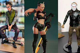 3d print and paint anime figure miniature 3d figurine statue stl resin printing