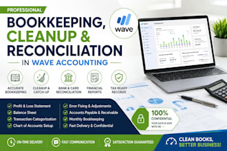 do bookkeeping, cleanup and reconciliation in wave accounting