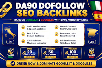 do da90 dofollow SEO backlinks for italy and spanish websites