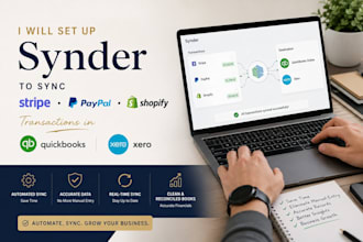 set up synder to sync stripe paypal shopify transactions in quickbooks or xero
