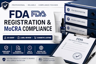 do fda cosmetic registration, mocra compliance and US agent service