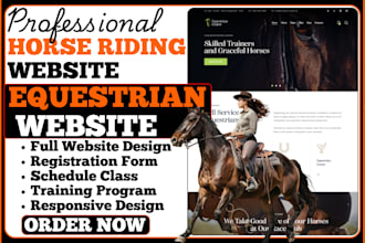 build horse riding website equestrian horse riding school, horse trainer website