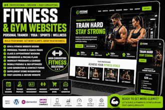 design fitness website gym personal trainer yoga sports wellness website