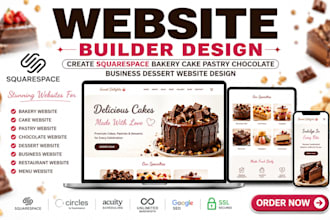 create squarespace bakery cake pastry chocolate  business dessert website design