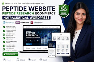 build peptide website peptide research ecommerce nutraceutical wordpress