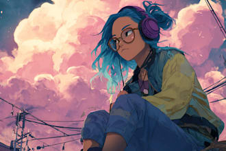 draw an anime album cover art music