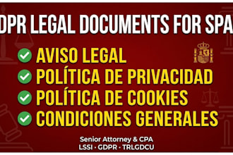 draft gdpr legal documents for your spanish website