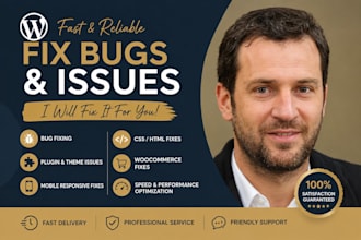 fix wordpress issues, fix bugs, errors, and speed problems, fix your broken site