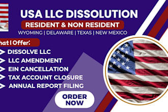 dissolve wyoming llc, delaware llc, close ein and cancel corporation