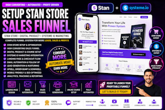 setup stan store sales funnel stan store digital product  system io marketing