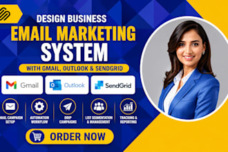 design business email marketing system with gmail and sendgrid