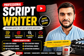 be your youtube content and script writer