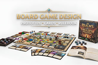 create professional board game prototype tabletop game cards and rulebook
