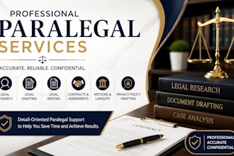 provide professional paralegal services for legal research and documentation
