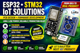 design esp32 stm32 lora iot pcb and embedded firmware for smart devices
