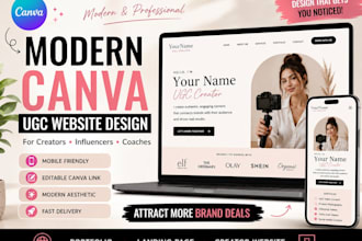 design modern canva ugc website canva landing page for creators and influencers