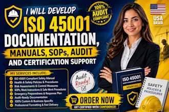 develop iso 45001 documentation manuals sops audit and certification support