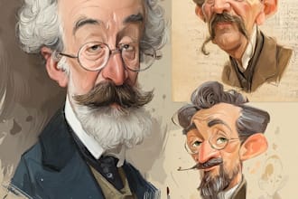draw digital caricature portraits from photos