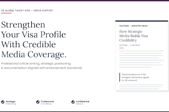 write and publish media articles to support your UK global talent visa