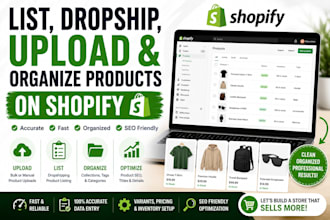 list dropshipping products and upload organize products on shopify store