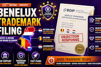 file benelux trademark and handle objection or opposition response