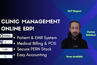 develop a custom clinic management erp, medical software, or healthcare CRM