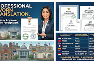 provide sworn translation for legal documents