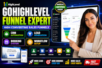 build gohighlevel sales funnel, landing page and ghl automation