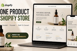 build branded shopify one product store, shopify dropshipping store
