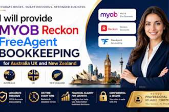 provide myob reckon freeagent bookkeeping for australia UK and new zealand