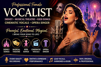 sing disney song, music threatre, kid song, cinematic vocals, opera singer