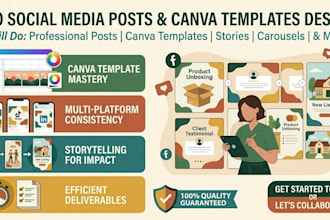 design professional social media posts and canva tamplates