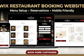 design wix restaurant menu booking reservation and online ordering website